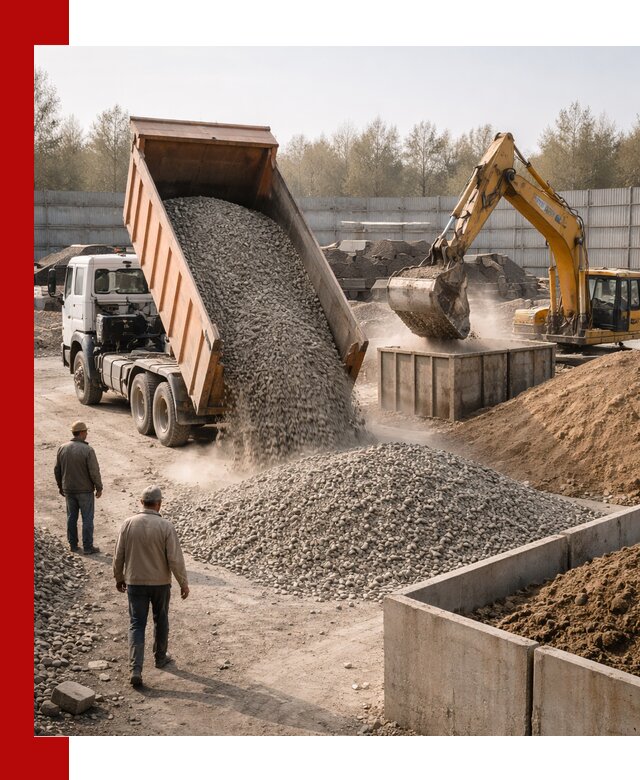 Доставка нерудных материалов с погрузкой и разгрузкой в Каспийске