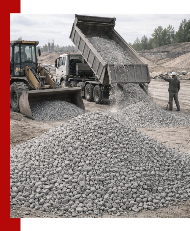 Доставка известнякового щебня фр. 5–20 в Каспийске
