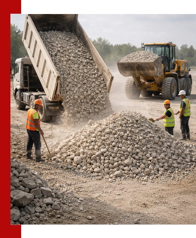 Доставка известнякового щебня фр. 40-70 в Каспийске
