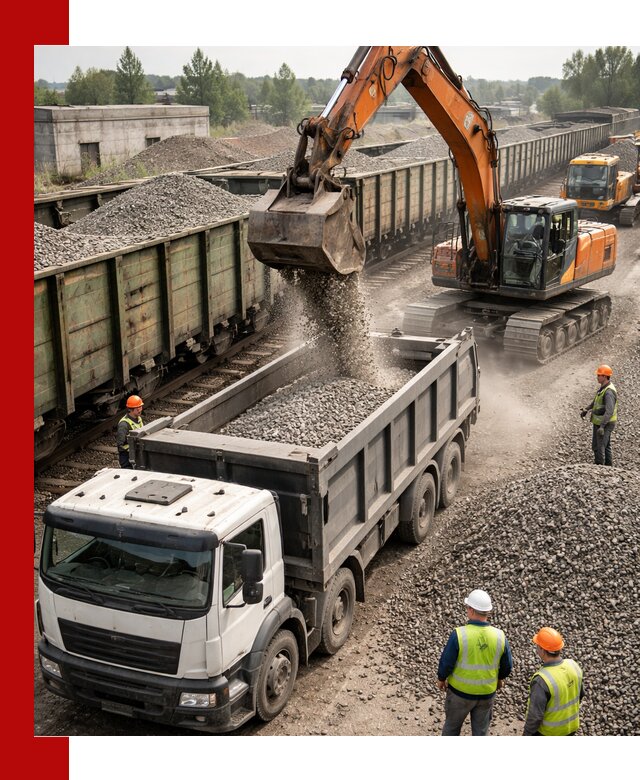 Железнодорожный щебень фракция 25–60 для поставок в Каспийске