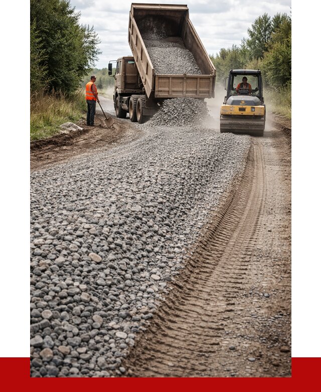Щебень для отсыпки дороги в Каспийске от 2749 р. ПРОНЕРУДКсп