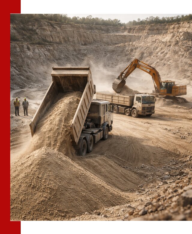 Карьерный песок навалом с доставкой в Каспийске