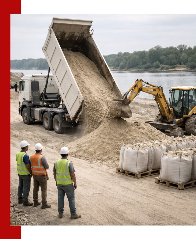 Доставка речного песка в Каспийске самосвалами и погрузкой