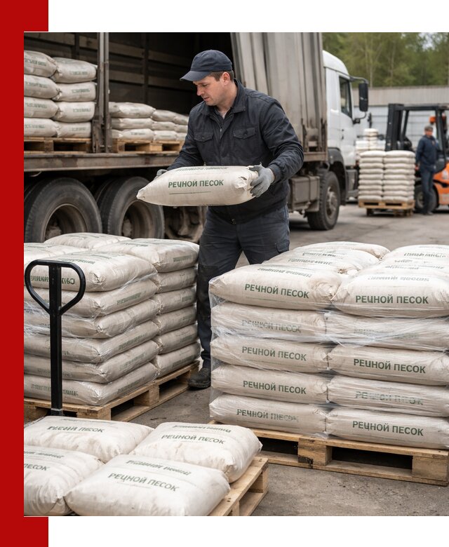 Речной песок в мешках с доставкой в Каспийске