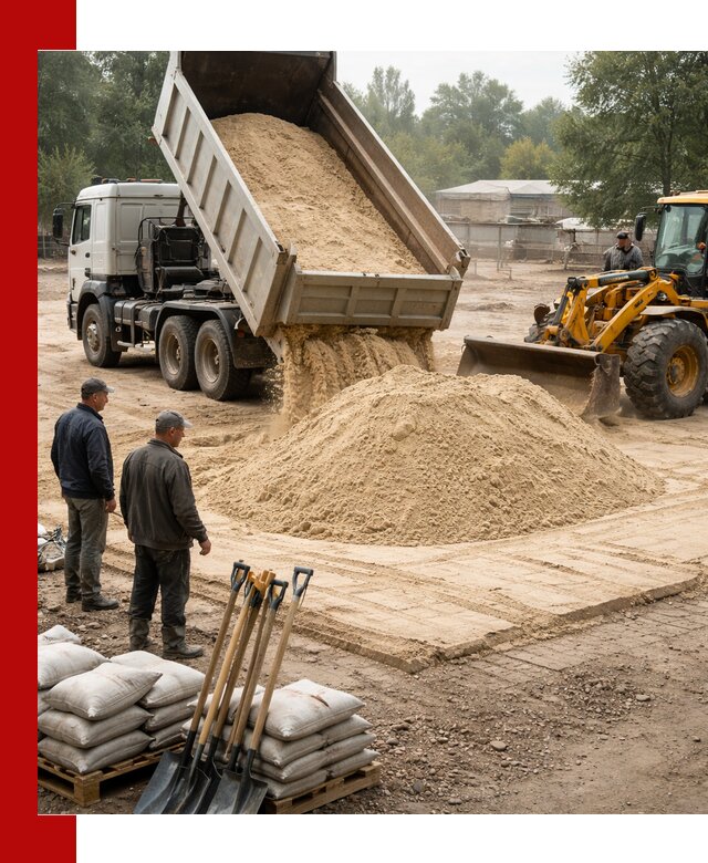 Доставка мытого песка в Каспийске с самосвалами по выгодной цене