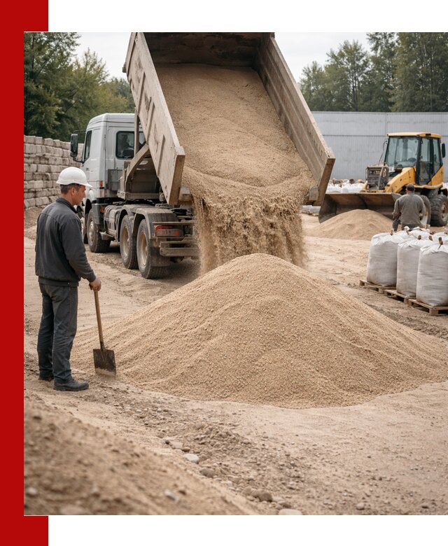 Кварцевый песок фракция 0–3 мм с доставкой в Каспийске