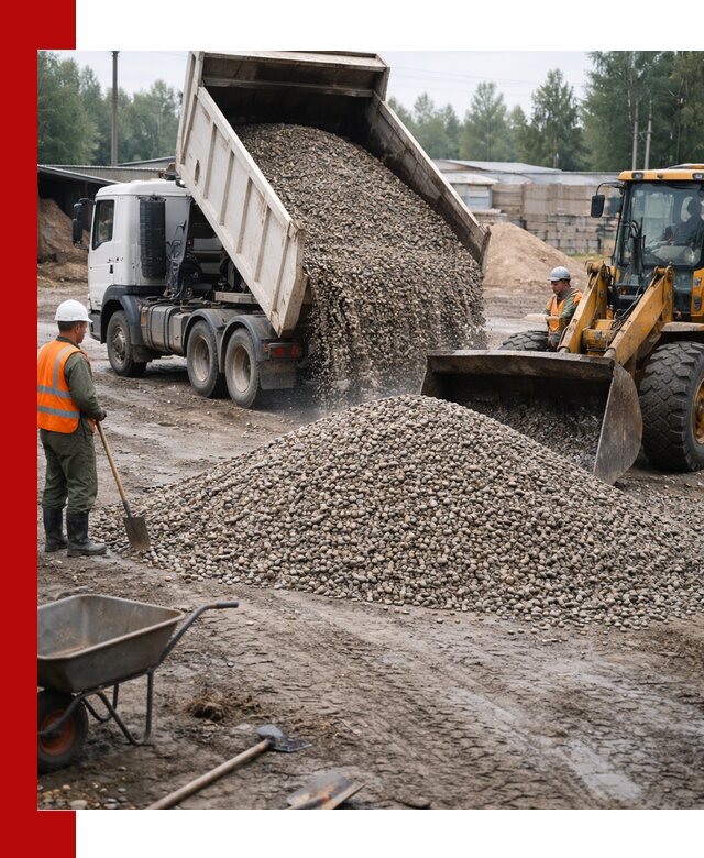 Мытый гравий с доставкой в Каспийске от карьера до участка