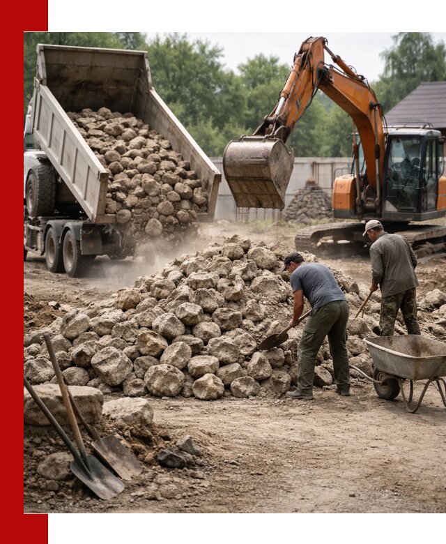 Доставка и разгрузка бутового камня в Каспийске