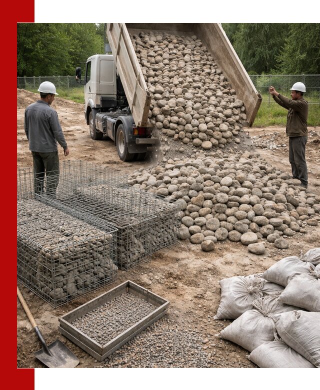 Камень для габионов фракция 70–151 в Каспийске