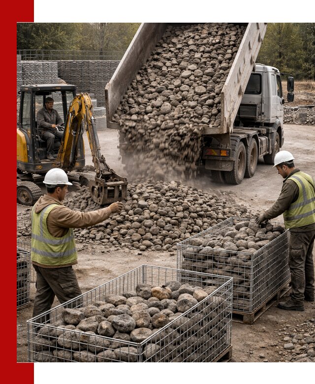 Камень для габионов фракция 100–201 в Каспийске