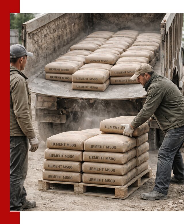 Цемент М500 с доставкой самосвалом в Каспийске