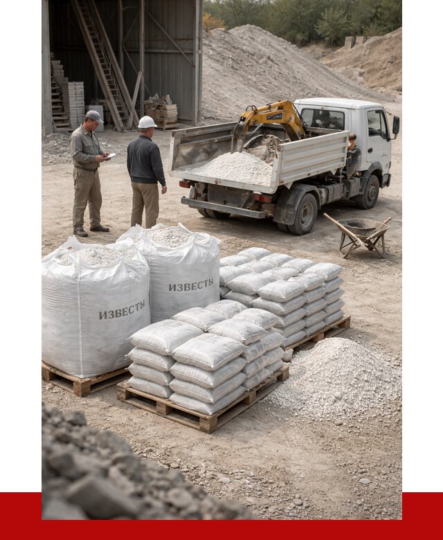 Известь строительная в Каспийске с доставкой от 4276 р. | ПРОНЕРУДКсп
