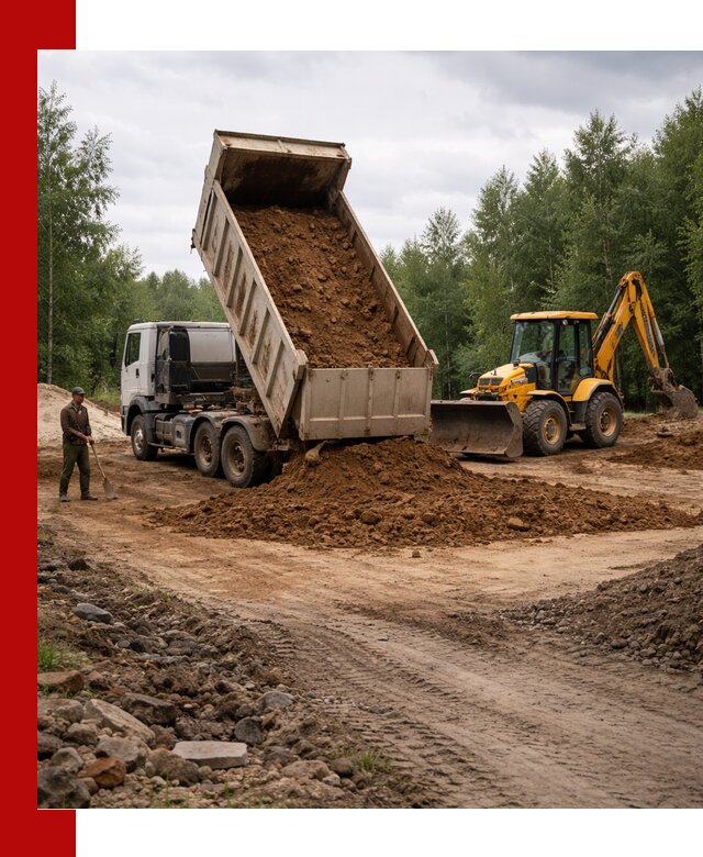 Доставка суглинка самосвалами в Каспийске подсыпка и планировка