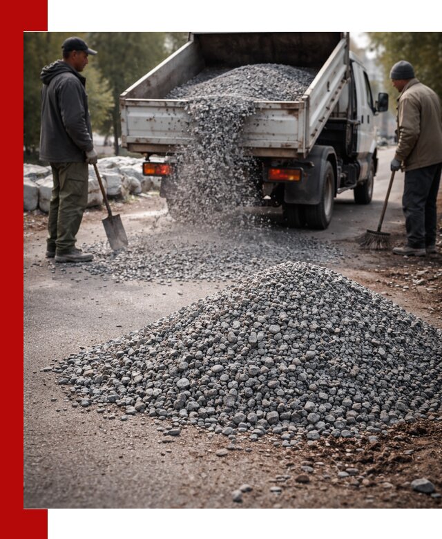 Гранитная крошка для посыпки дорог и тротуаров в Каспийске