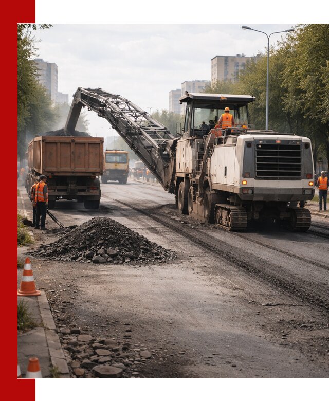 Фрезерованный асфальт в Каспийске — удаление и вывоз старого покрытия