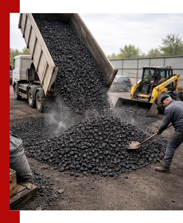Доставка угля орех в Каспийске оптом и в розницу