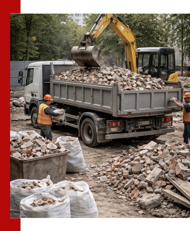 Вывоз строительного мусора в Каспийске с самосвалами и контейнерами