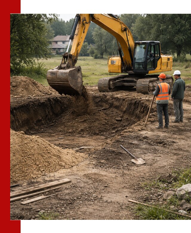 Рытье котлована под фундамент в Каспийске (быстро и недорого)