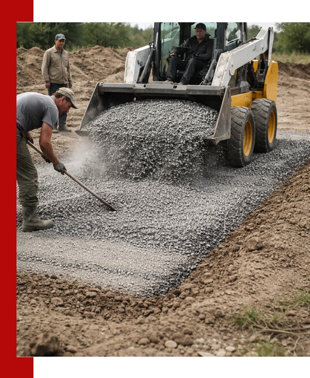 Устройство щебеночной подушки в Каспийске для дорог и фундаментов